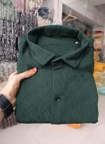 Dubby Popcorn Bottle Green Casual Wear Box Line Mens Shirt